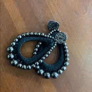 Never worn black dangle earrings apx. 3" length